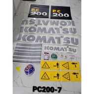Stiker Komatsu PC200-7 Stiker Alat Berat Excavator Komatsu