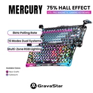 GravaStar Mercury V75 Pro 75% Hall Effect Magnetic Switch Gaming Keyboard – 8K Polling Rate, Rapid T
