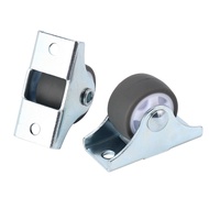 8PCS TPE Caster Wheels Duty Fixed Casters with Rigid Non-Swivel Base Ball Bearing Trolley Wheels Top