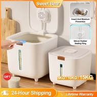 Rice Storage Box Grain Container Household Cereal Rice Bucket Insect Moisture Proof Sealed Kitchen O