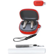 Silicone Case Compatible with EarFun Air Pro 3 with Keychain,Cleaning Kit and Lanyard, Soft Protecti