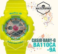 แท้ 100% กับนาฬิกา Baby G รุ่น BA-110CA-9A （สีเหลือง）มาพร้อมอุปกรณ์ครบทุกอย่างและรับประกัน 1 ปี CMG ประหนึ่งซื้อจากห้างเซ็นทรัล