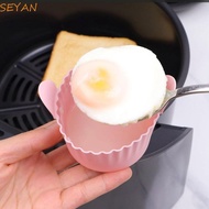 SEYAN Air Fryer Egg Poacher, Reusable Pink/grey Muffin Cake Mold, Multifunctional Heat-Resistant Silicone Cupcake Molds Pudding