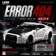 [Ready Stock] ERROR 404 1/64 LB-Silhouette Works 35GT-RR LBWK Nissan GT-R R35 White Limited Edition 
