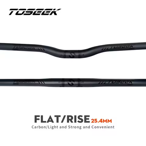 TOSEEK Carbon Handlebar for Stem 25.4mm Handle Bar Folding MTB Kids' Bike Parts Bicycle Bars Matt Bl