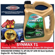 Winchester Synmax T1 10w40 4L Semi Synthetic SN Engine Oil Car Lubricant (Proton/Toyota /Nissan/ Perodua) 5.0