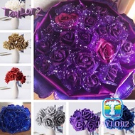 ATAYLOR Foam Roses 10pcs Blue Roses with Glitter Powder Wedding Party Decor Decoration