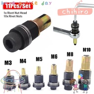 CHIHIRO 11Pcs/Set Hand Rivet Nut, For Rivet Nut Torch Easy Installation Manual Riveter Tool, with Ri
