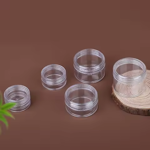 50pcs 20g 15g 10g 5g 3g Empty Cream Jar Portable Cosmetic Containers Plastic Transparent Eyeshadow L