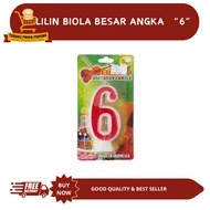 LILIN LARGE VIOLIN CANDLE NUMBER 6 - BIRTHDAY CANDLE