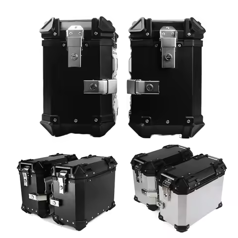 35L / 38L Aluminum Motorcycle Side Box Universal Motorcycle Saddlebags Travel Luggage Storage Case F