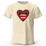 Domo-kun printed T-shirt, pure cotton basic round-neck undershirt, black loose-fitting couple's shor