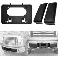 Front Bumper Guards Pads & License Plate Frame Bracket Set Replacement for 2009-2014 Ford F150 9L3Z1