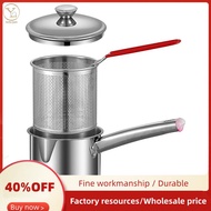 1 Set Deep Fryer Pot Small Fryer Pot Cooking Pot for Home Multipurpose Stainless Steel BasketsWear-Resistant Pan,Deep Fryer