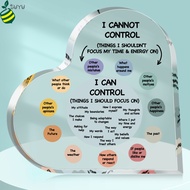 1pc Mental Health Decor, School Counselor Sign Things I Can Control Acrylic Heart Gifts, Therapist O
