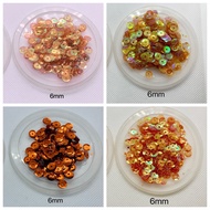 Orange Sequins Round Curve 10gm/pack (Labuci DIY/embroidery/jahitan manik) Sold by MarvelBeads Offic