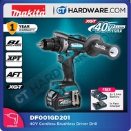 Makita DF001GD201 Cordless Brushless Driver Drill 40V 13mm 650-2600RPM 125Nm C/W 2x 2.5AH Battery &amp; 1x Fast Charger