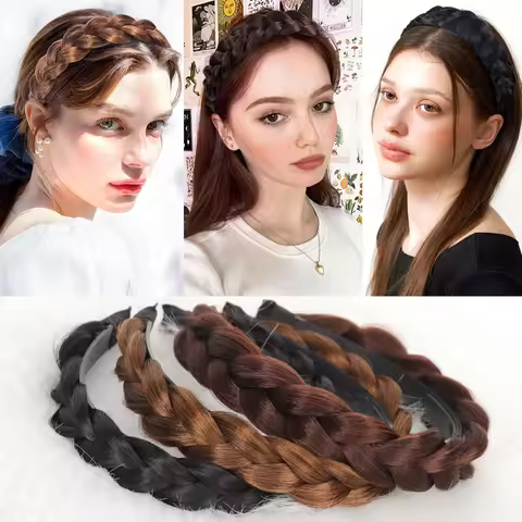 Synthetic fashion three strand braid hoop wig Fried Dough Twists braid braid headdress comfortable h