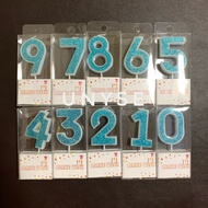 [ Blue ] Number Candles 0 1 2 3 4 5 6 7 8 9 Happy Birthday Cake Toppers Anniversary