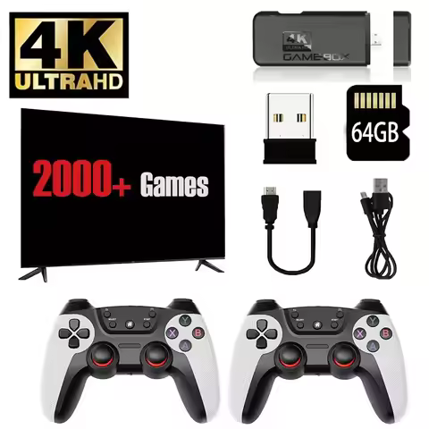 K9 Classic Retro Video Game Console HDMI-Compatible 4k 20000 Games 2.4G Wireless Game Stick With 2 P
