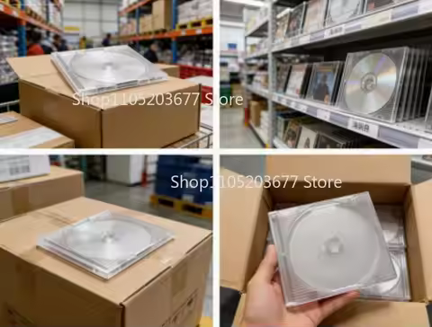 50PCS Small plastic disc case, small disc box, 3-inch 8-cm transparent CD cover, DVD mini box, disc 