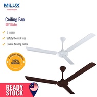[READY STOCK] Milux 3 Blades Ceiling Fan Regulator MCF6001 White / MCF6001M Mocha