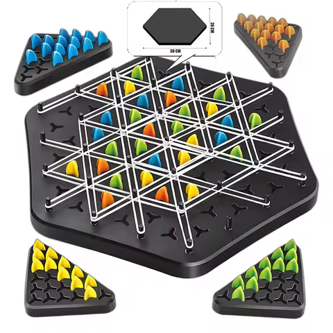 New Geometry Chain Chess Puzzle Triangle Chess Desktop Game Rubber Band Training Family Interaction 