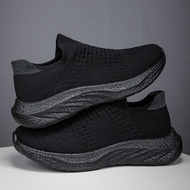 omping Sensation Shock-Absorbing Shoelace Free One Foot Sports Casual Socks Shoes For Men Breathable