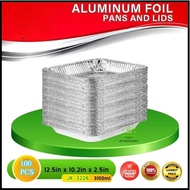 WholesaleAluminum Tray w [100PCS]/ Cover K-3226 ( 12.5 x 10.2 x 2.5 ) RE 3500ml Per Box