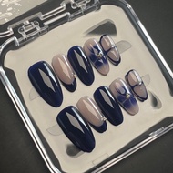 Biding Cia - Blue Haze Elegance Press On Nails| Press on Nails Aesthetic | Press On Nails | Press On
