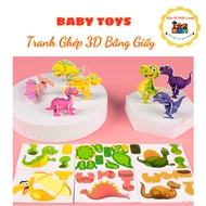 10 3D Paper Puzzles, Cute Cartoons