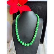 Natural jade, mountain, water jade necklace, 8 to 14 mm, beautiful shiny color, 56 cm long, sturdy s