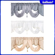 [Lzdhuiz1] Short Curtain with Tassel Small Window Curtain Decoration Breathable Rod Pocket