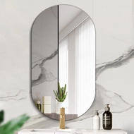 MNS Frameless Oval Bathroom Mirror Punch-free Makeup Mirror Toilet Mirror Hd Wall Mirror Wall Hanging Dresser Bathroom Toilet Mirror