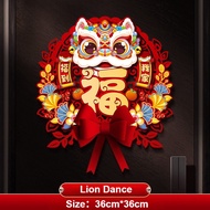 Chinese 2026 Horse Year Door Sticker Nonwovens Traditional New Year Wall Sticker Cartoon Blessing Fo