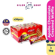 Apollo Waffles 36's x 18g Chocolate A1600  Strawberry A1606 Waffle Wafer