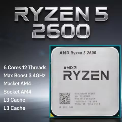 AMD Ryzen 5 2600 R5 2600 Desktop Gaming CPU Processor 6 Cores 12 Threads 3.4GHz Up to 3.9GHz 16MB L3