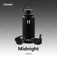 H2 Bottle Vacuum Insulated Water Bottle 1 Liter - Midnight Black