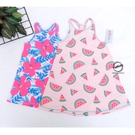 CJ GIRLS' CASUAL SINGLET DRESS WITH CROSS STRAP BACK FULL MOTIF