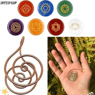 IRTJIFSSP Spiral Palm Ring, Handmade Jewelry Accessories Copper Palm Ring,  Adjustable Reiki Energy 