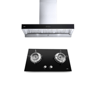 Global House MEX ชุดเซ็ทเครื่องดูดควัน + เตาแก๊ส  K632BFX90+ V4731M สีโครเมี่ยม รับประกันของเเท้!