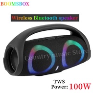 100W high power bluetooth speaker portable RGB colorful light waterproof wireless subwoofer 360 stereo surround TWS FM boombox