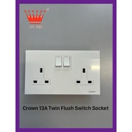 Crown CE 13A Twin Flush Switch Socket