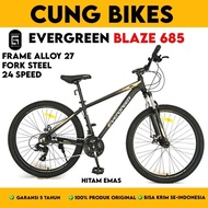SEPEDA GUNUNG 27.5 INCH MTB EVERGREEN BLAZE 685 FRAME ALLOY 3 x 8