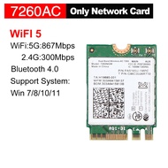 7260AC Bluetooth4.0 WiFi 1200Mbps Wireless Network Card NGFF M.2 Wifi Dongle 802.11AC Dual Band 2.4G