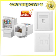 CAT5E/CAT6 Network Module 1Port 2 Ports Faceplate Data Wall Socket Outlet Face Plate 1Gang 2Gang RJ4