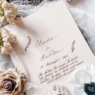 客製 結婚證書套 香檳金色 + 透明保護模 | 燙金客製名字及日期