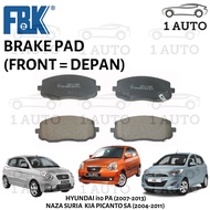 FBK FRONT BRAKE PAD for HYUNDAI I10 PA, KIA PICANTO 1.1 SA BA, NAZA SURIA