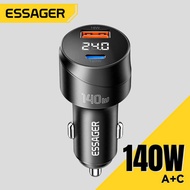 Essager USB Type Digital Car Charger Pd140w Super Fast Charging Type-C Qc4.