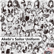 55Pcs/Set ❉ Akebi's Sailor Uniform Series 01 Classical Black & White Stickers ❉ DIY Fashion Decals D